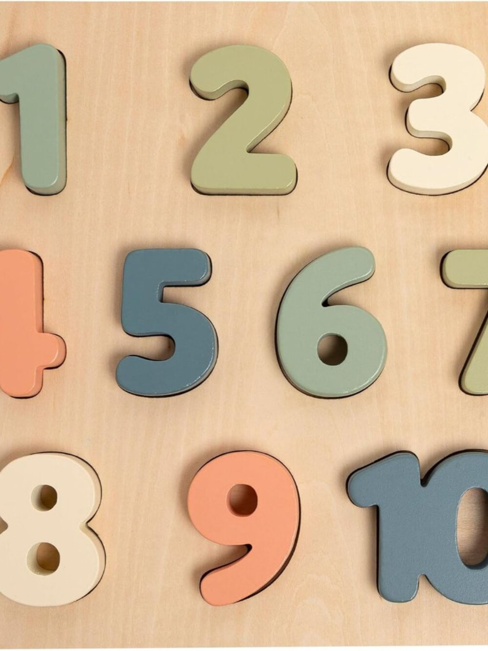Wooden Numbers Puzzle, 1-10 Counting Toy for Toddlers